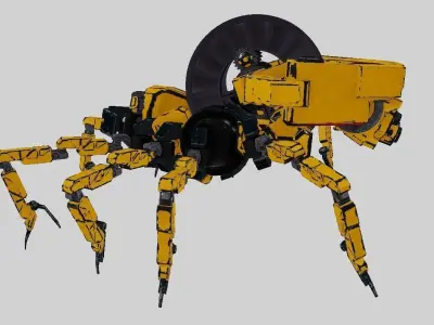 Mechanical spider Low-poly 3D model