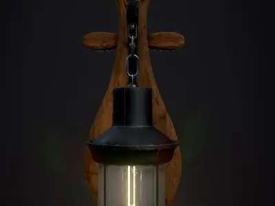 Rustic Light Pbr Material And Low Poly Low-poly 3D model