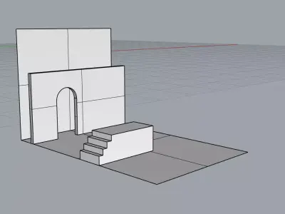 Scenes door with stairs 3D print model