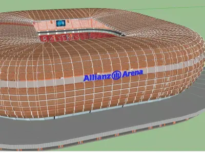 Allianz arena with interior 3D model