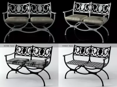 Valletta Double Bench 3D model