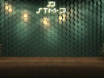 STM-D hexagon wall parametric model 140 Low-poly 3D model