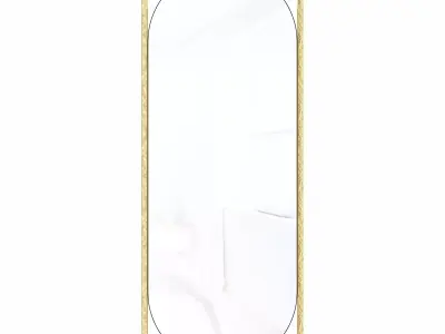 Oval mirror in a metal gold frame Midville 2 3D model