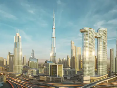 Dubai Burj khalifa Area v2 3D model