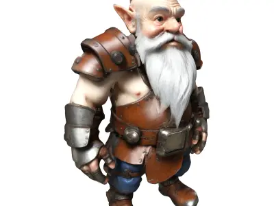 Dwarven Vanguard - Full-Body Single-Piece Figurine 3D print model