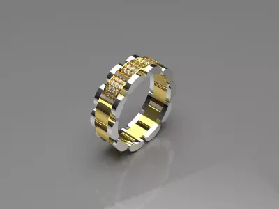 Men rolex STL 3D jewelry gold ring model ror0037 3D print model