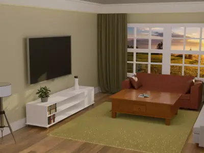 Living Room 3D model 129