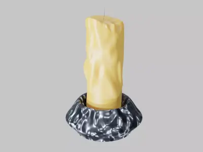 Candle marble Low-poly 3D model