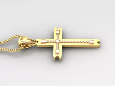 Cross Light Gold 4CP091 3DM STL 3D model