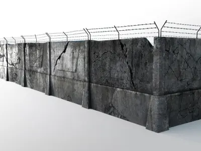 Fence detailed Low-poly 3D model
