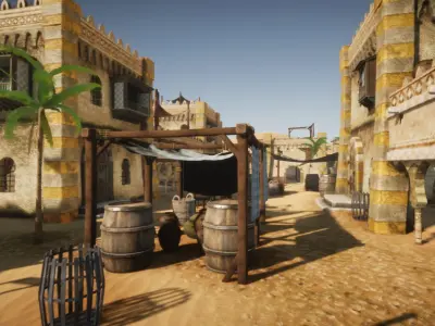 Desert Oasis 3 Low-poly 3D model