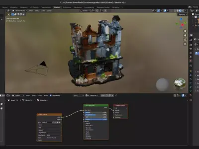 Voxel Ruined Building Post-Apocalyptic Urban Decay Low-poly 3D model