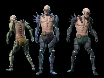 Cyborg 03 Low-poly 3D model