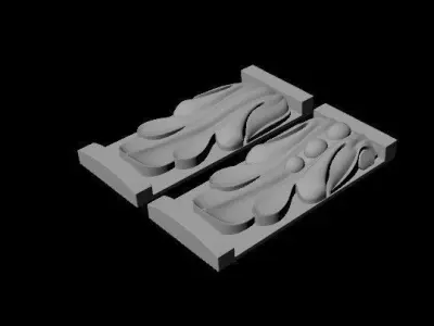 2 pilasters pair of sculptures 3D model