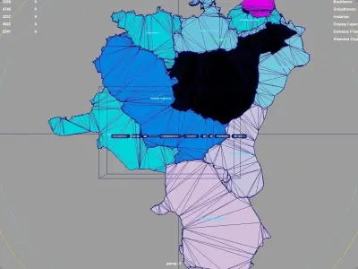 St Gallen  Switzerland map region geography political geographic 3D model