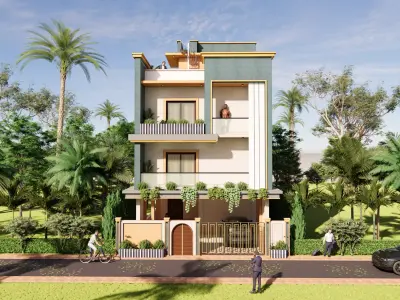 Modern Residential Villa - Compact Independent House 3D model