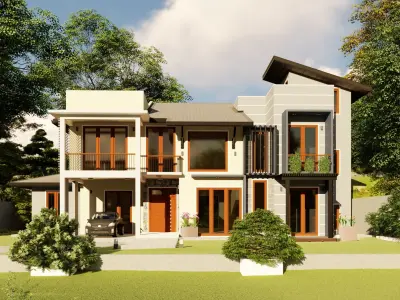 Modern residential building  3D model buy