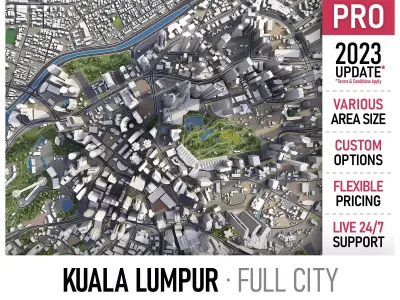 Kuala Lumpur Low-poly 3D model