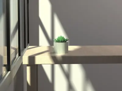 Succulent in a pot 3D model