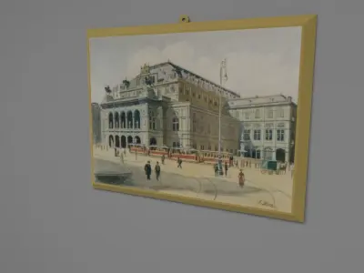 Painting by adolf hitler Free low-poly 3D model