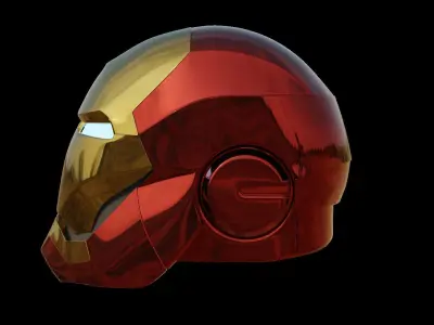 Iron Man Helmet High poly and Low poly Low-poly 3D model