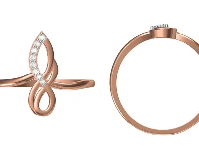 Light Weight Wedding Engagement Women Ring STL JCD Details 3D print model 5