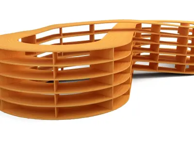 Infinite Loop Bookcase Low-poly 3D model