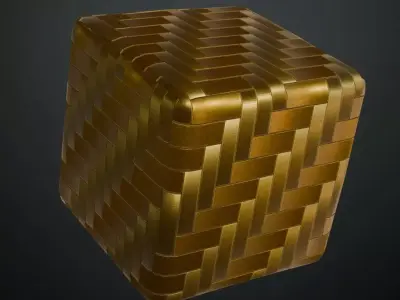 Powered Metal Golden Design PBR Seamless Texture