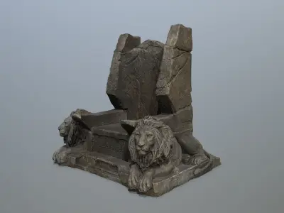Lion Throne Low-poly 3D model