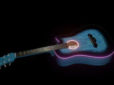 Sci-fi Guitar Low-poly 3D model