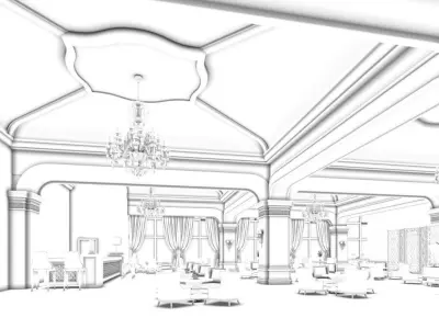 Business Restaurant - Coffee - Banquet  90 3D model