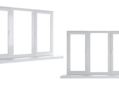 Large plastic window - whire 3D model