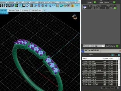 Solitaire Women Light Weight Band Ring 3D print model 5