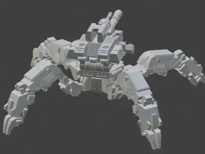 Spider gun walker 3D print model