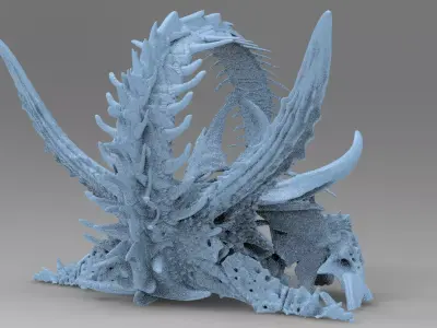 Alien Dragon God Bone Structure 5 3D model