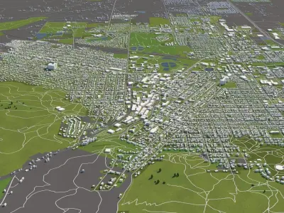Helena Montana USA 50x50km 3D model