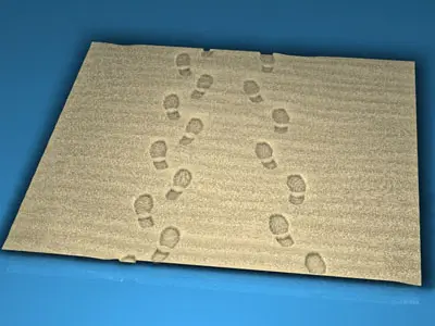 Footprints in sand 3D model