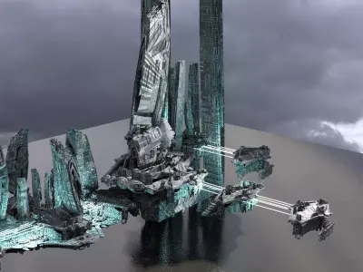Halo Forerunner Inspired Alien Mega Structures 3D model