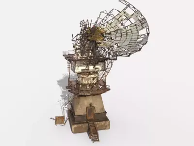 Broken Radar Station-Satellite Dish 3D model