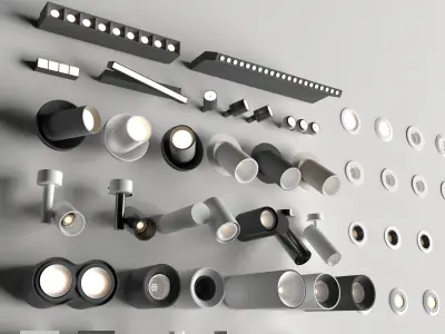 Downlight and Spotlight Set - 3ds Max and Vray Renderer 3D model