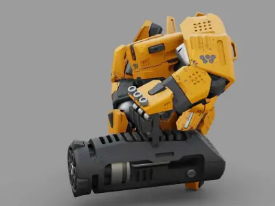 BIOMECH BOT RIGGED 3D model