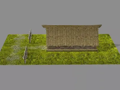 Medieval Viking House 01 Game Ready Low-poly 3D Model Low-poly 3D model