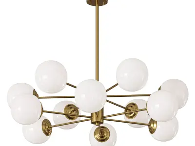 Chandelier with glass shades BALLS B By Lalume 3D model