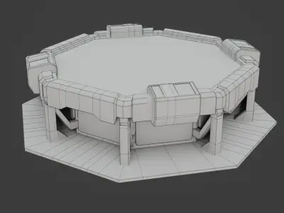 Sci-fi Work Bench - Low poly - PBR - Game ready Low-poly 3D model buy
