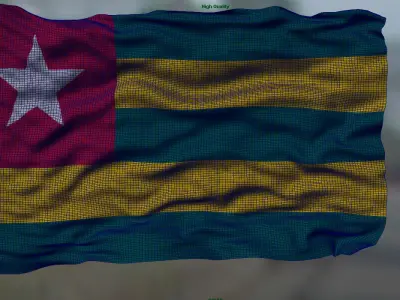 Togo flag 3D model