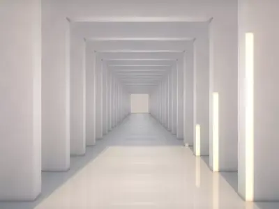 Sci Fi Tunnel Low-poly 3D model 5