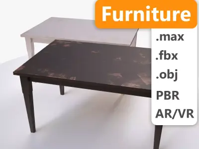 Table ar vr optimized Low-poly 3D model