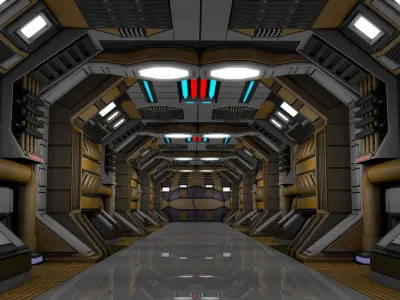 Sci Fi Corridor  3D model 40