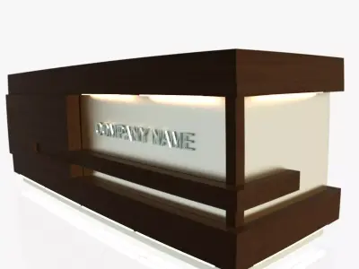 Reception Desk 1 Free 3D model