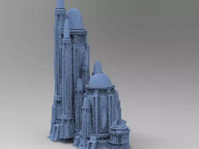 Castle bright Moon Domes 5 3D model